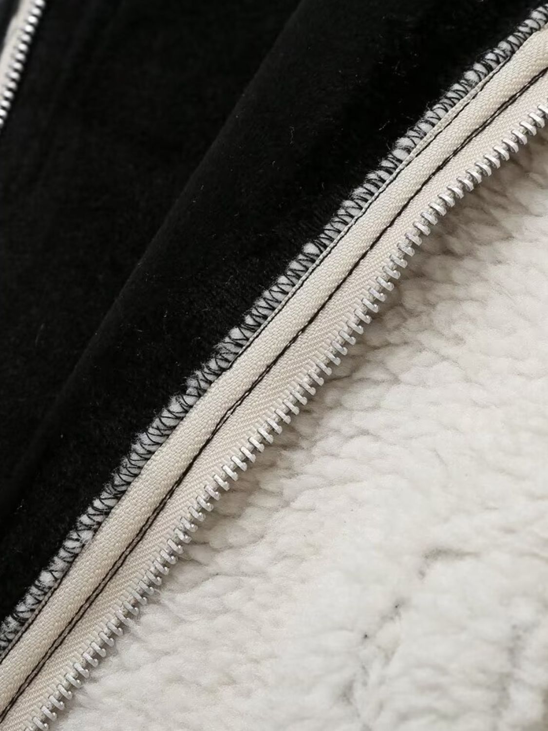 TEEK - White Zip Up Long Sleeve Sherpa Jacket JACKET TEEK Trend