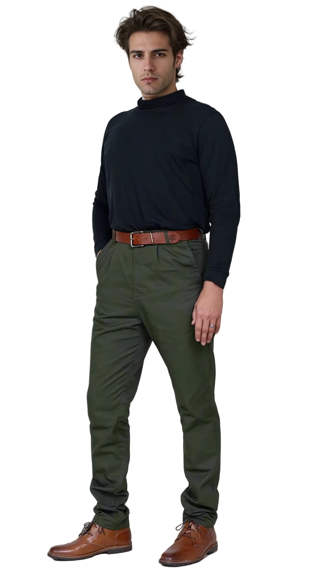 TEEK - High Rise Chino - Olive PANTS TEEK DDA
