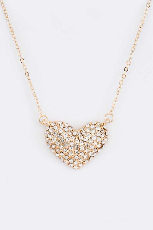 TEEK - Crystal Heart Pendant Necklace Set JEWELRY TEEK FG Gold  