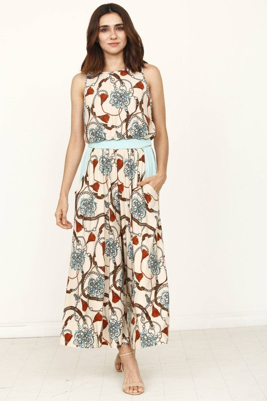 TEEK - Plus Size Blouson Chain Tassel Cropped Jumpsuit JUMPSUIT TEEK FG