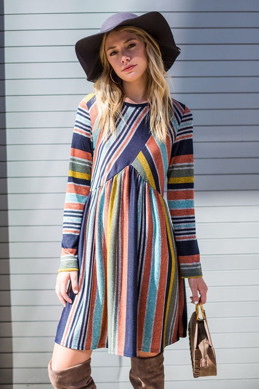 TEEK - Multi Color Cross Stripe Dress DRESS TEEK FG