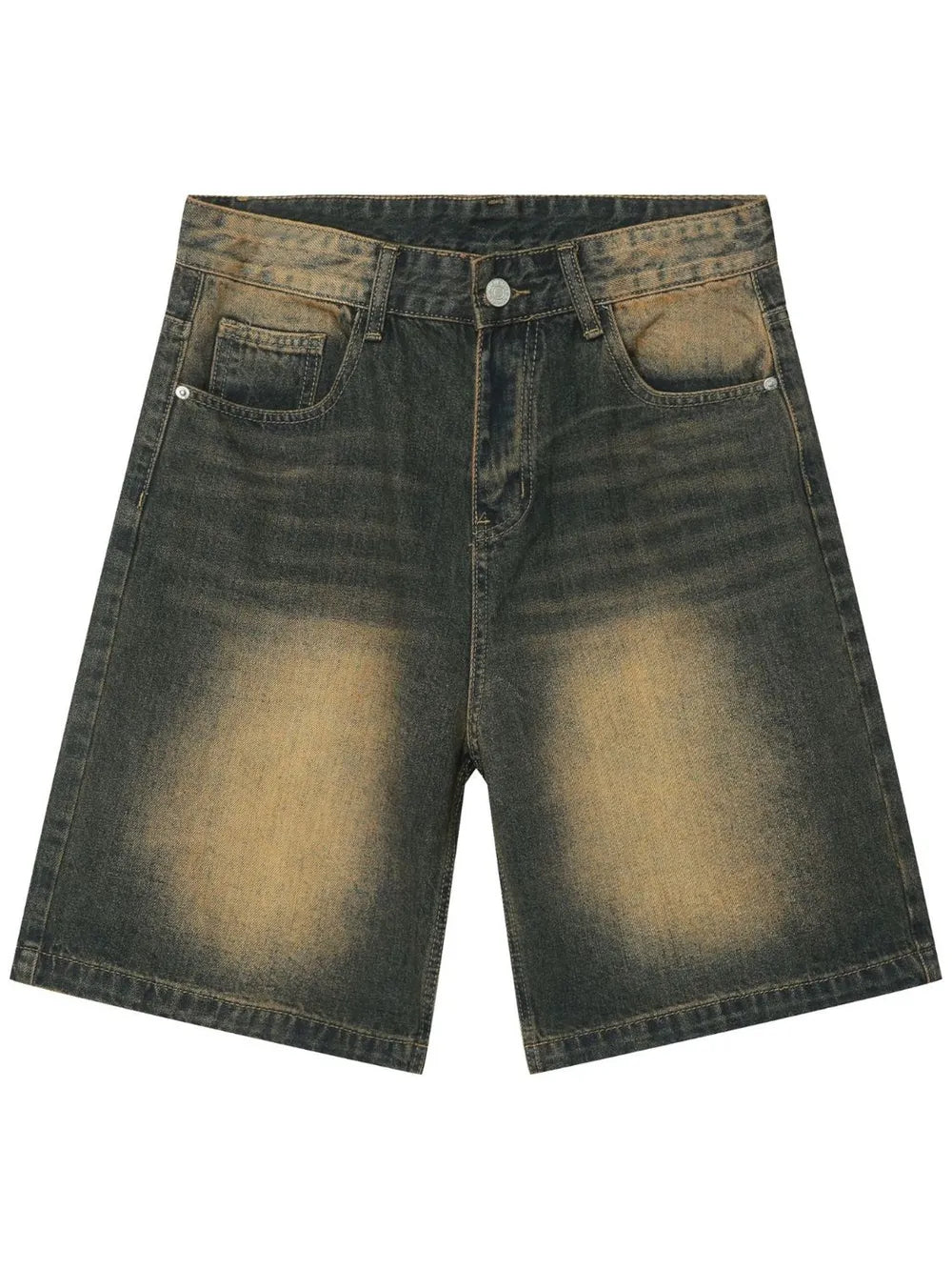 TEEK - Mens Olive Brown Wasteland Style Demin Pocketed Shorts SHORTS TEEK Trend