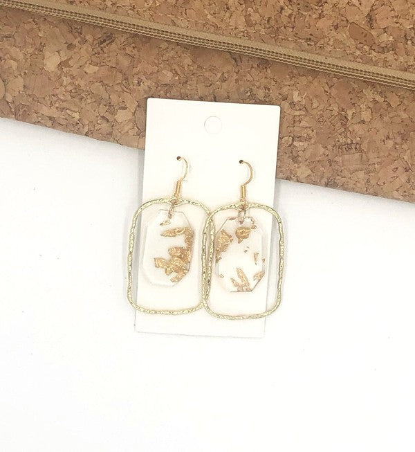TEEK - Gold Flake Acrylic Chandelier Earrings JEWELRY TEEK FG   