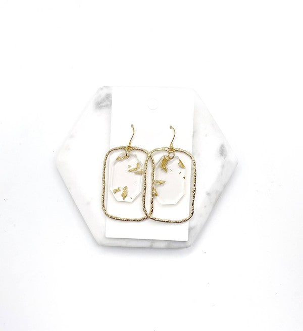 TEEK - Gold Flake Acrylic Chandelier Earrings JEWELRY TEEK FG   