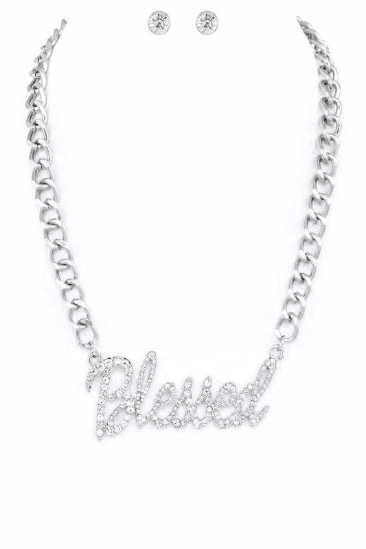 TEEK - BLESSED Crystal Necklace Set SET TEEK FG Silver