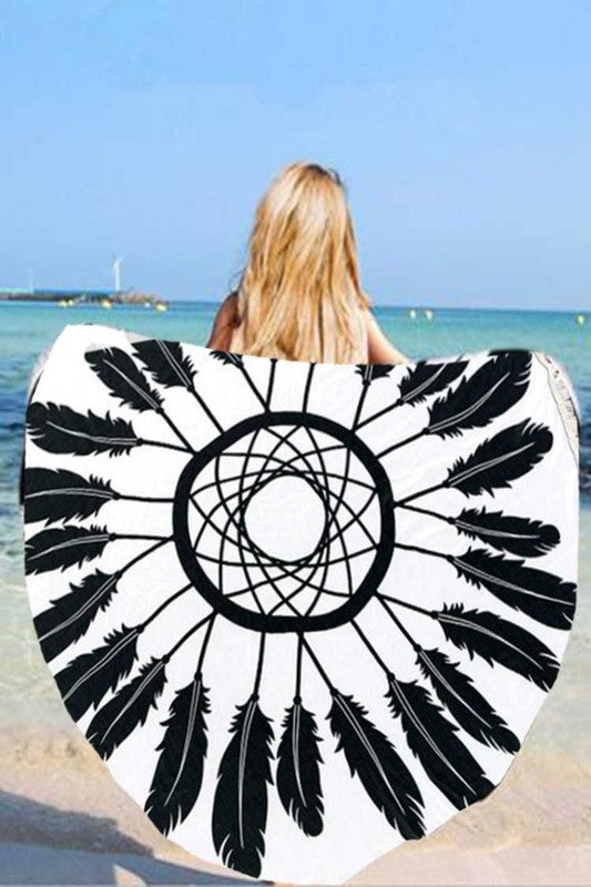 TEEK - Black Light Weight Viscose Round Throw HOME DECOR TEEK FG