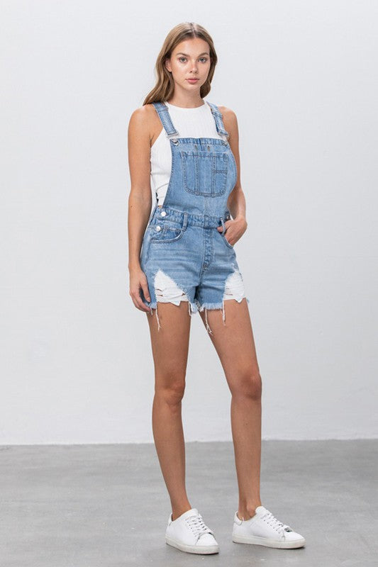 TEEK - LIGHT DENIM OVERALL SHORTS OVERALLS TEEK FG