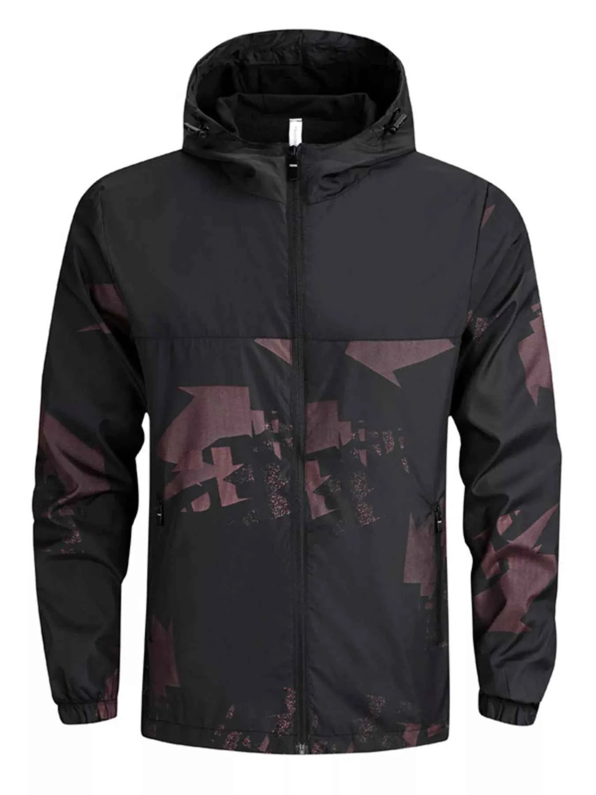 TEEK - Mens Plus Size Lightweight Hooded Windbreaker Jacket JACKET TEEK Trend Burgundy L