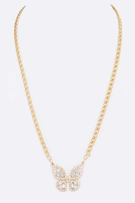TEEK - Crystal Butterfly Link Necklace JEWELRY TEEK FG
