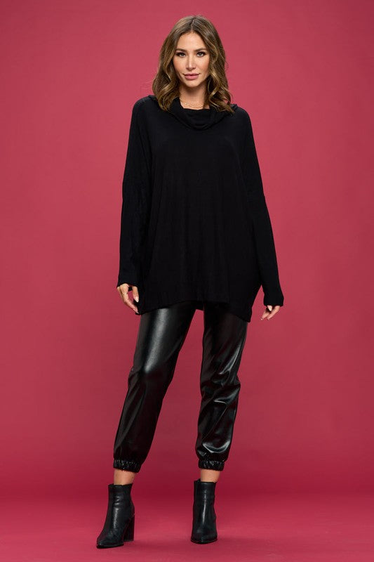 TEEK - Black Long Sleeve Open Back Top TOPS TEEK FG