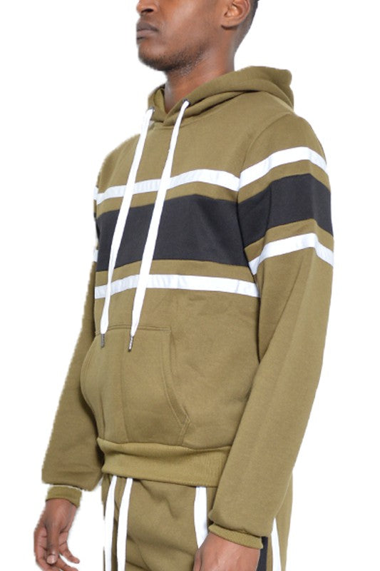 TEEK - MENS THREE STRIPE PULLOVER HOODIE TOPS TEEK FG