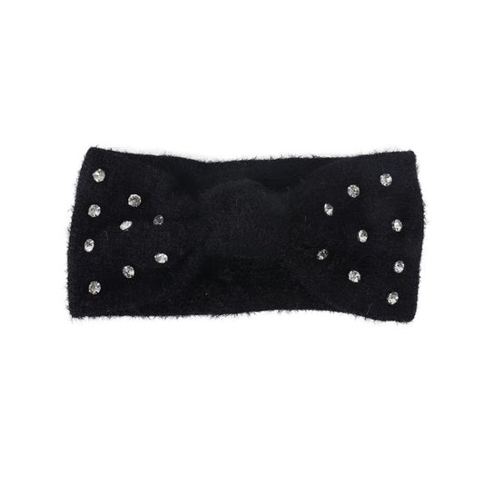 TEEK - FUZZY RHINESTONE BOWKNOT HEADBAND HEADBAND TEEK FG BLACK