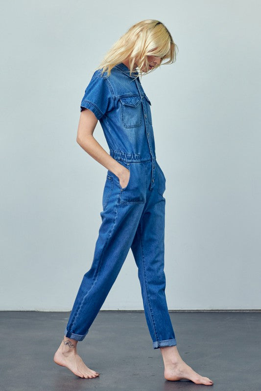TEEK - MEDIUM WASH MARCI COVERALL JUMPSUIT TEEK FG