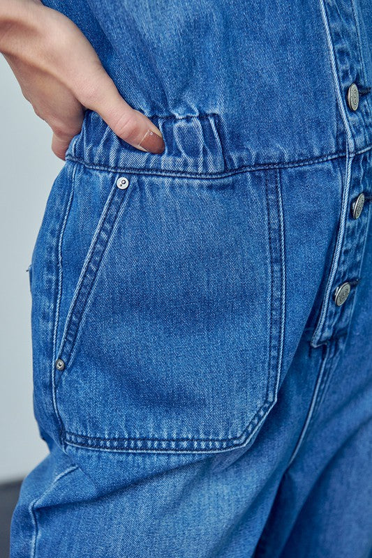 TEEK - MEDIUM WASH MARCI COVERALL JUMPSUIT TEEK FG