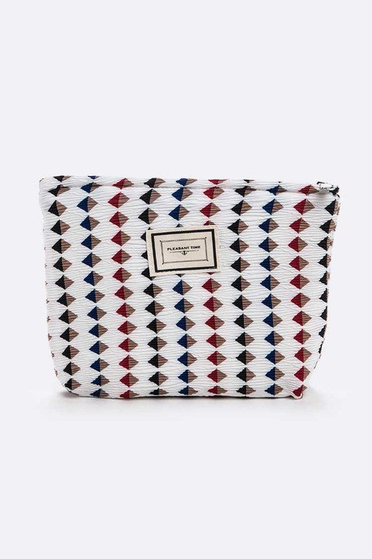 TEEK - Crinkle Vintage Print Large Cosmetic Pouch BAG TEEK FG White