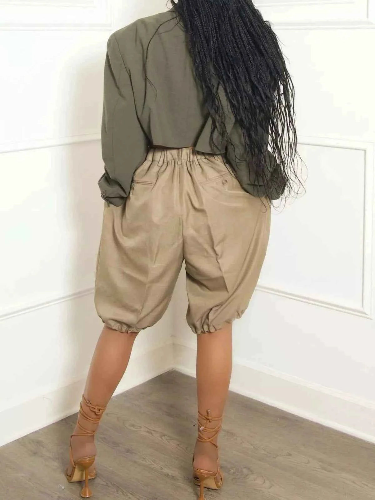 TEEK - Pleated Detail High Waist Shorts SHORTS TEEK Trend