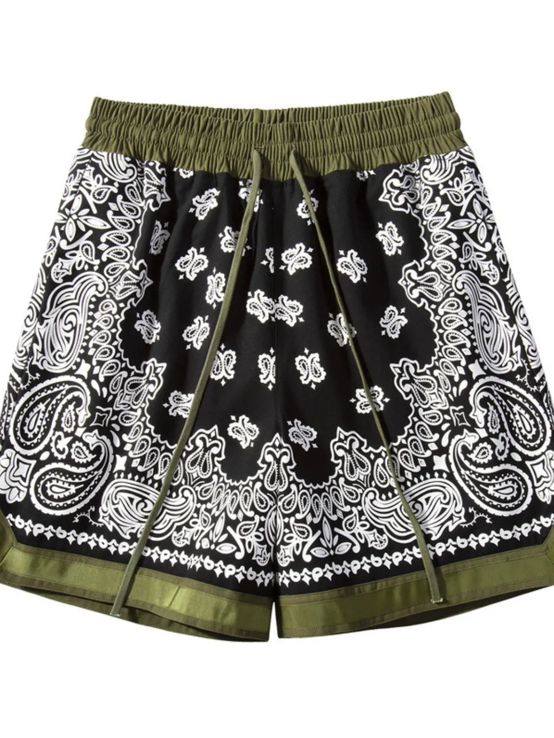 TEEK - Mens Drawstring Printed Pocketed Shorts SHORTS TEEK Trend Army Green M
