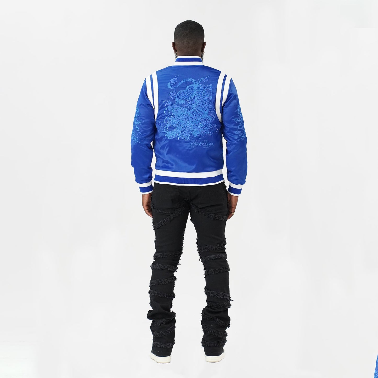 TEEK - F1025 Lotus Reversible Souvenir Jacket - Royal/Black JACKET TEEK MJ