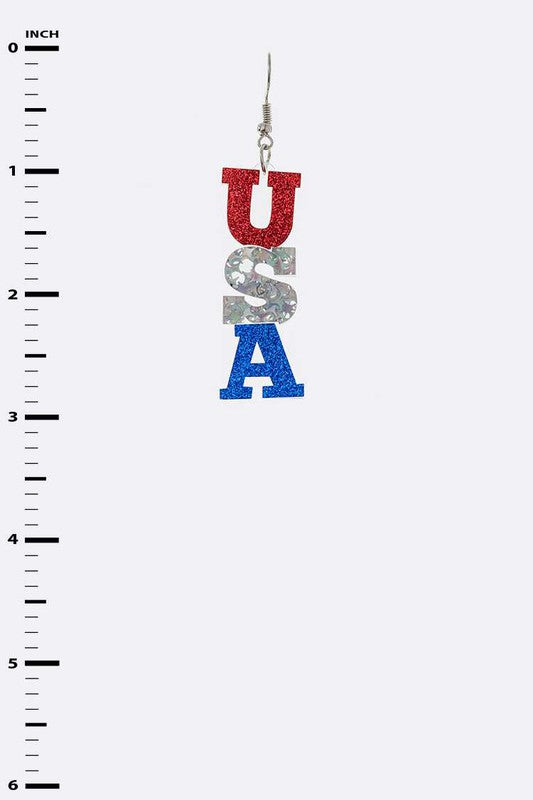 TEEK - USA Cutout Glitter Earrings JEWELRY TEEK FG