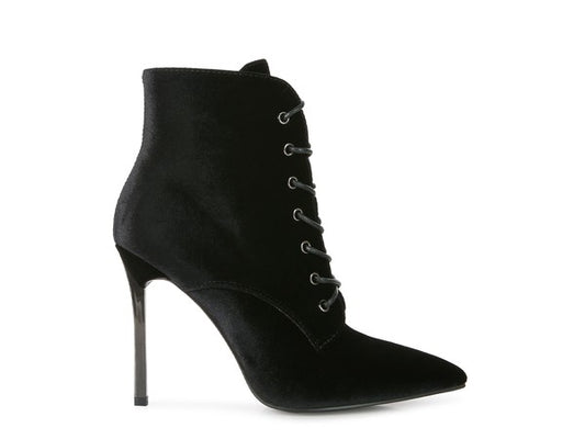 TEEK - Laced High Heeled Velvet Boots SHOES TEEK FG