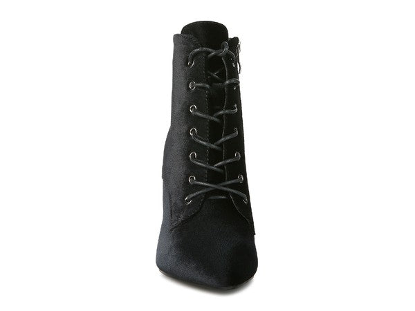 TEEK - Laced High Heeled Velvet Boots SHOES TEEK FG   