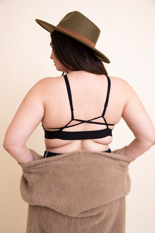 TEEK - Plus Size Multi-Brown Mesh Print High Neck Bralette BRA TEEK FG