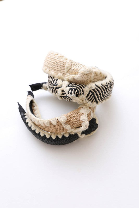 TEEK - Topknot Checker Crochet Headband HEADBAND TEEK FG   