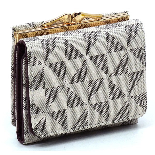 TEEK - PM Monogram Kiss Lock Tri-Fold Wallet BAG TEEK FG TAUPE/COFFEE
