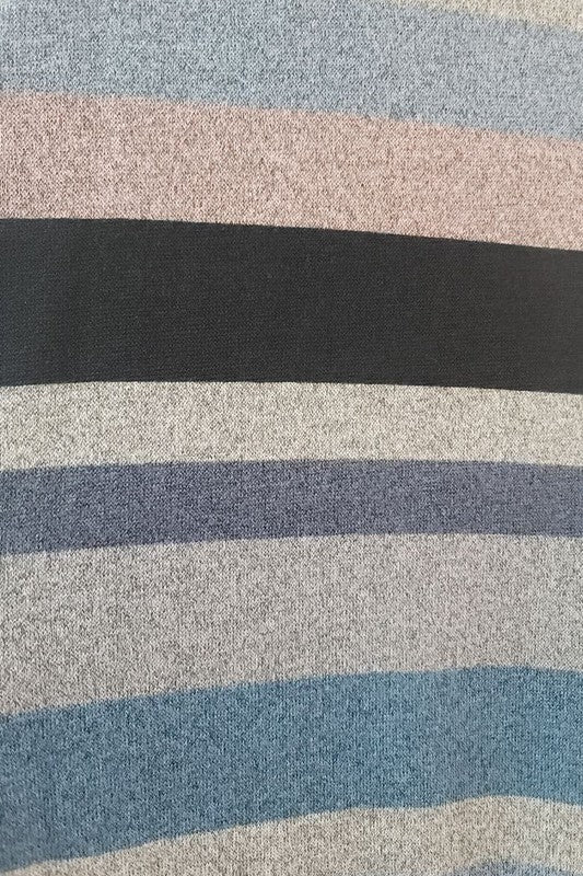 TEEK - Shirred Side Accent Top TOPS TEEK FG Pink Black Blue Stripe S