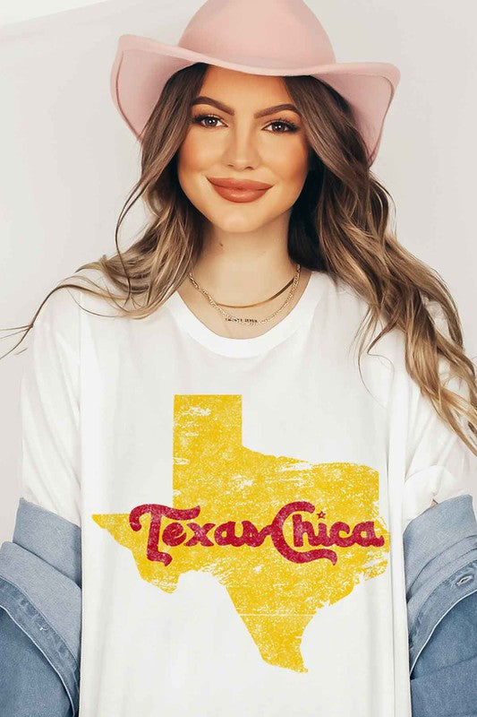 TEEK - TEXAS CHICA GRAPHIC PLUS SIZE TEE TOPS TEEK FG WHITE 1XL