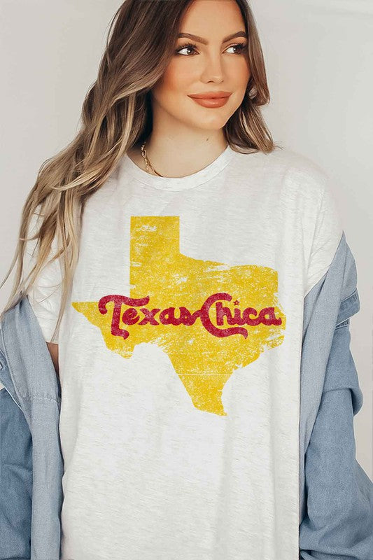 TEEK - TEXAS CHICA GRAPHIC PLUS SIZE TEE TOPS TEEK FG ASH 1XL