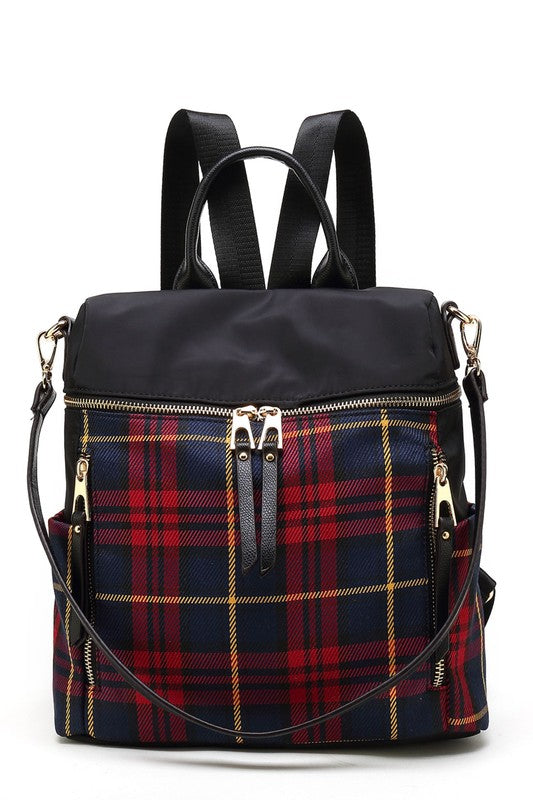 TEEK - MKF Collection Nishi Plaid Backpack BAG TEEK FG Red