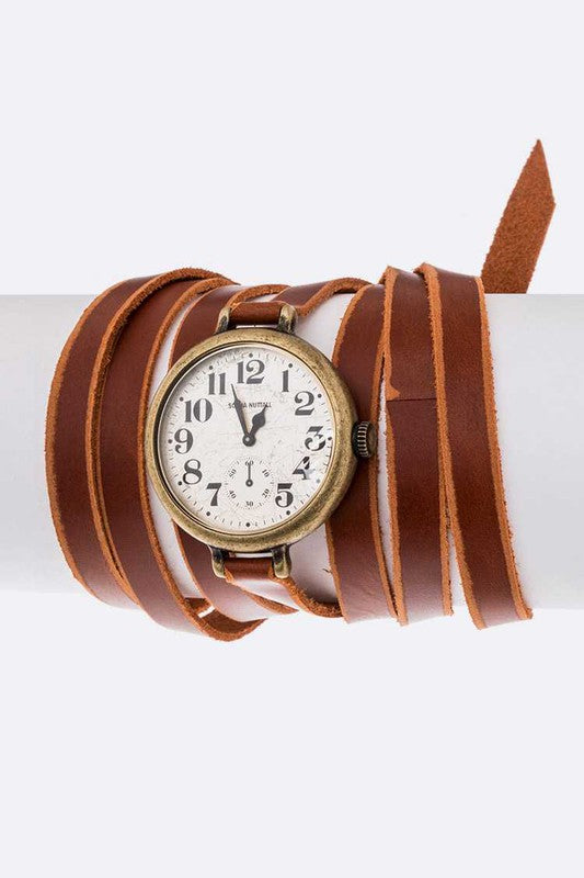 TEEK - Leather Wrap Around Bracelet Fashion Watch WATCH TEEK FG