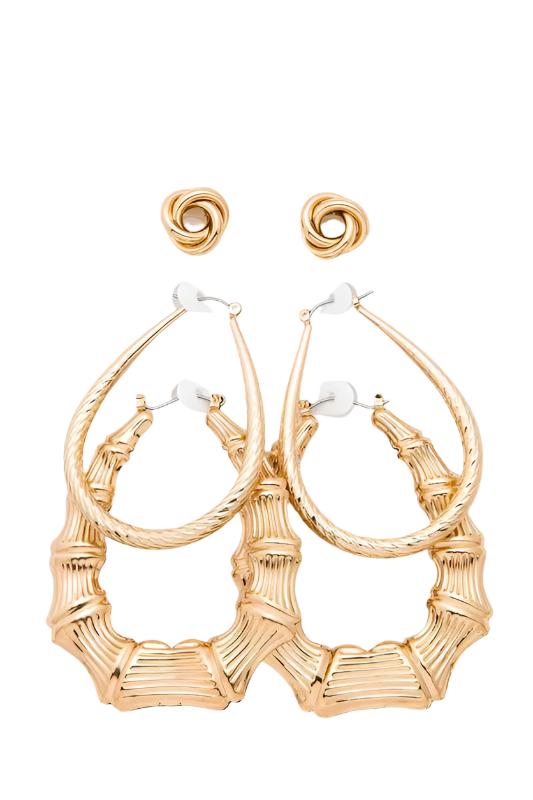 TEEK - Mix Bamboo Hoop Earrings Set JEWELRY TEEK FG