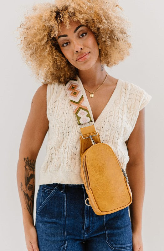 TEEK - SUTTON WOVEN STRAP SLING BAG BAG TEEK FG MUSTARD