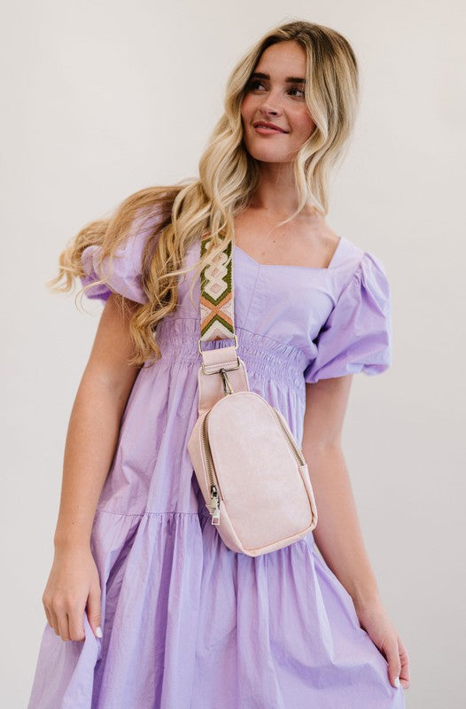 TEEK - SUTTON WOVEN STRAP SLING BAG BAG TEEK FG BLUSH