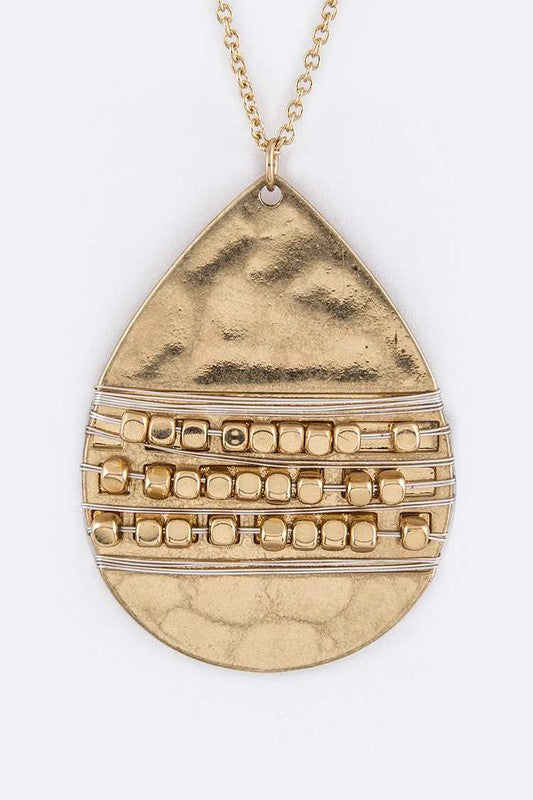 TEEK - Wire Wrap Nuggets Hammered Necklace JEWELRY TEEK FG Gold