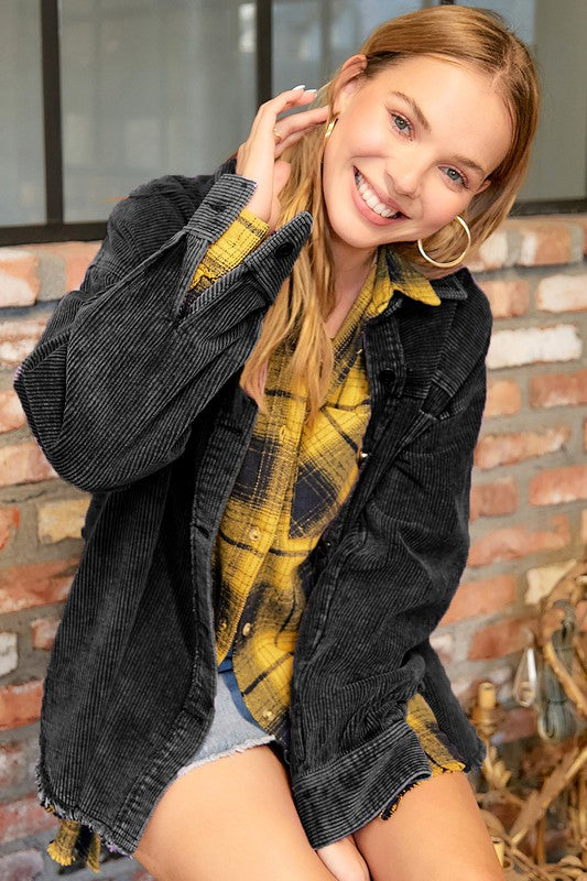 TEEK - Corduroy Daisy Jacket JACKET TEEK FG BLACK S