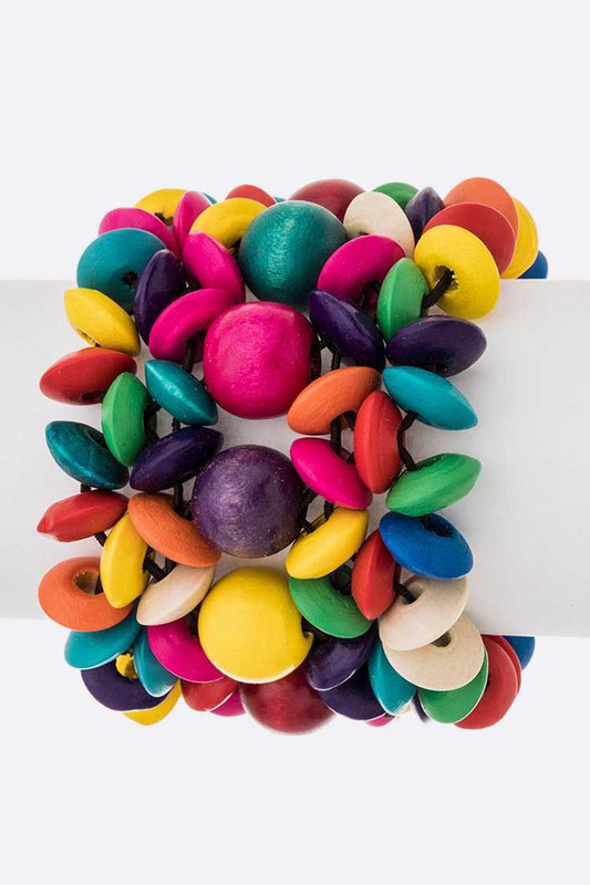 TEEK - Wooden Beads Statement Necklace Bracelet Set JEWELRY TEEK FG