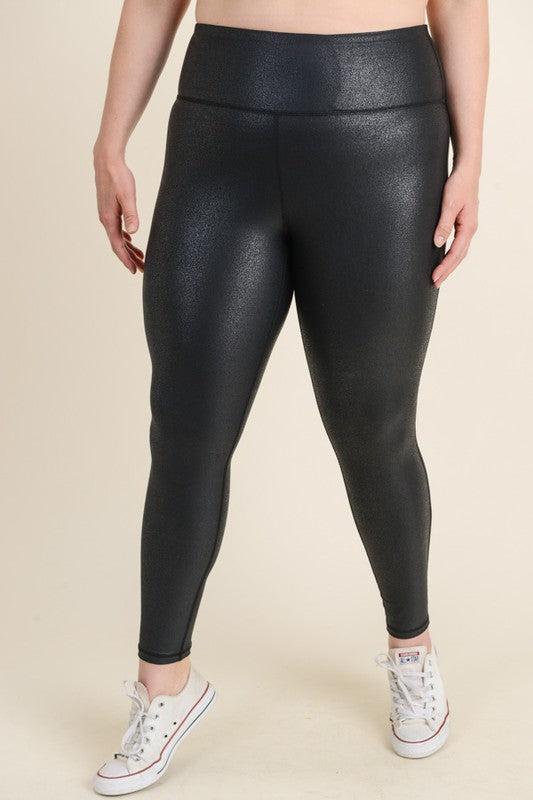 TEEK - Plus Size Black Curvy OG Foil High Waist Leggings PANTS TEEK FG