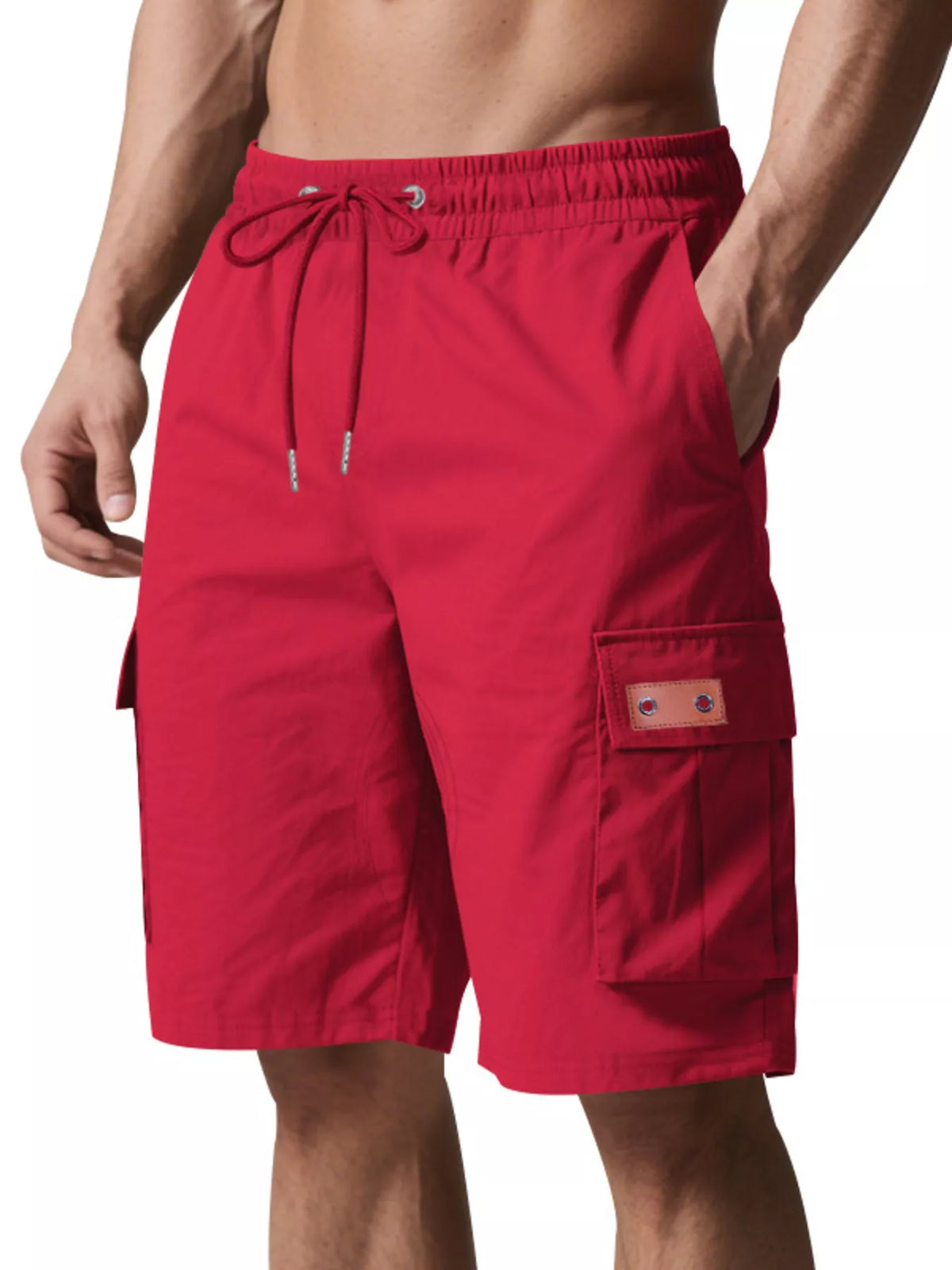 TEEK - Mens Full Size Cargo Shorts with Drawstring Plus Size SHORTS TEEK Trend