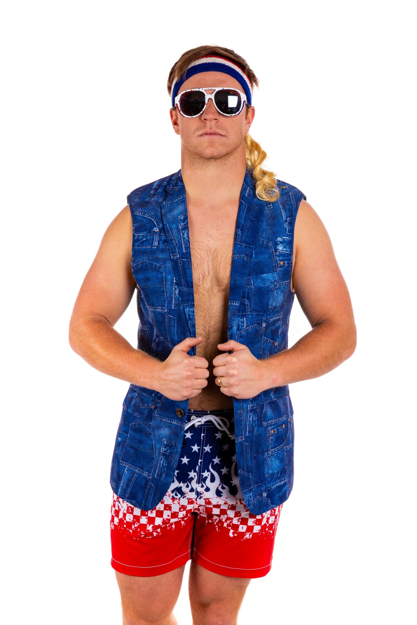 TEEK - Denim's Day Off | Denim Pattern Sleeveless Blazer VEST TEEK SH