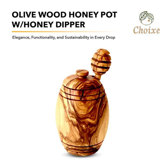 TEEK - Olive Wood Honey Pot w/Honey Dipper HOME DECOR TEEK FG