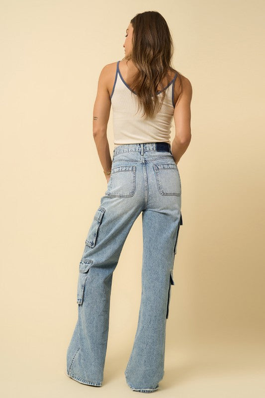 TEEK - CROSSOVER RELAXED LIGHT DENIM CARGO JEANS JEANS TEEK FG