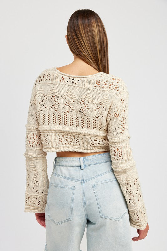 TEEK - CROCHET CROPPED TOP TOPS TEEK FG
