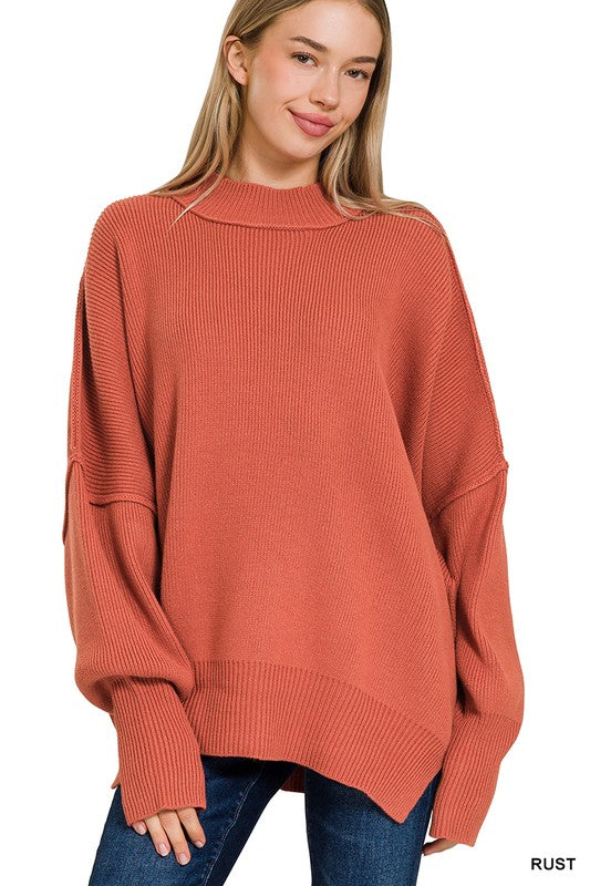 TEEK - Side Slit Oversized Sweater SWEATER TEEK FG RUST S/M