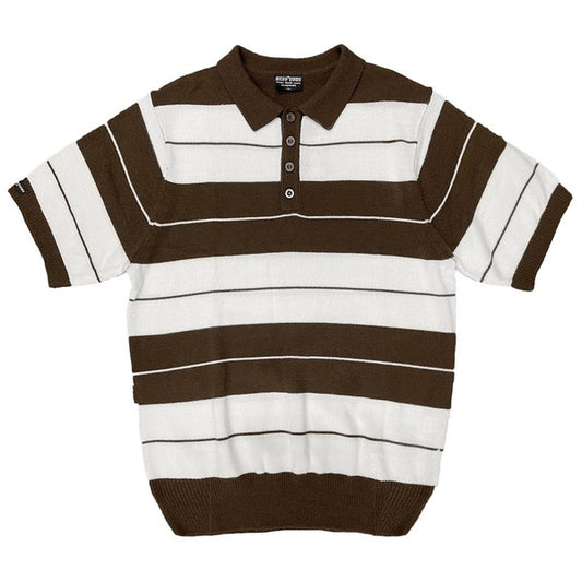 TEEK - CB Shirt Short Sleeve Polo TOPS TEEK FG BROWN WHITE S