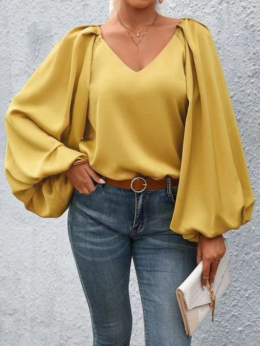 TEEK - Lantern Sleeve Blouse TOPS TEEK FG Yellow S