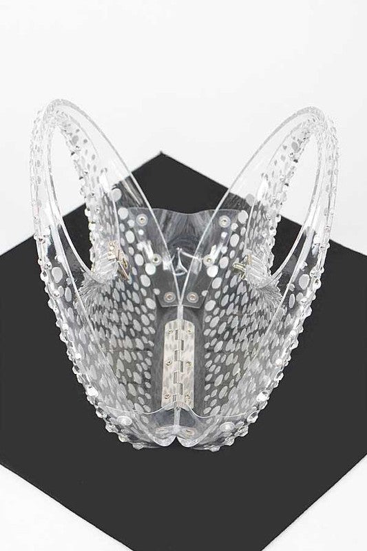 TEEK - Rhinestone Cleared Top Handle Clutch BAG TEEK FG