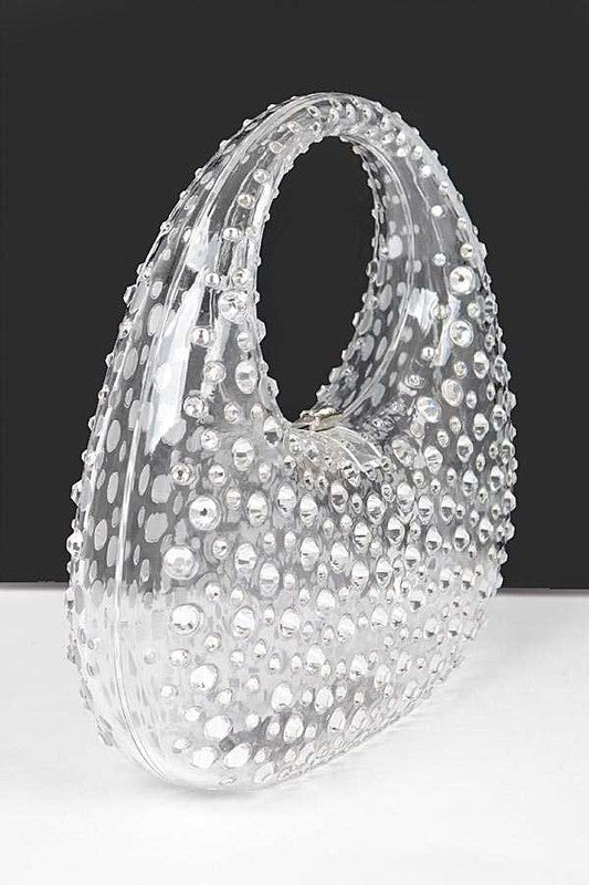 TEEK - Rhinestone Cleared Top Handle Clutch BAG TEEK FG